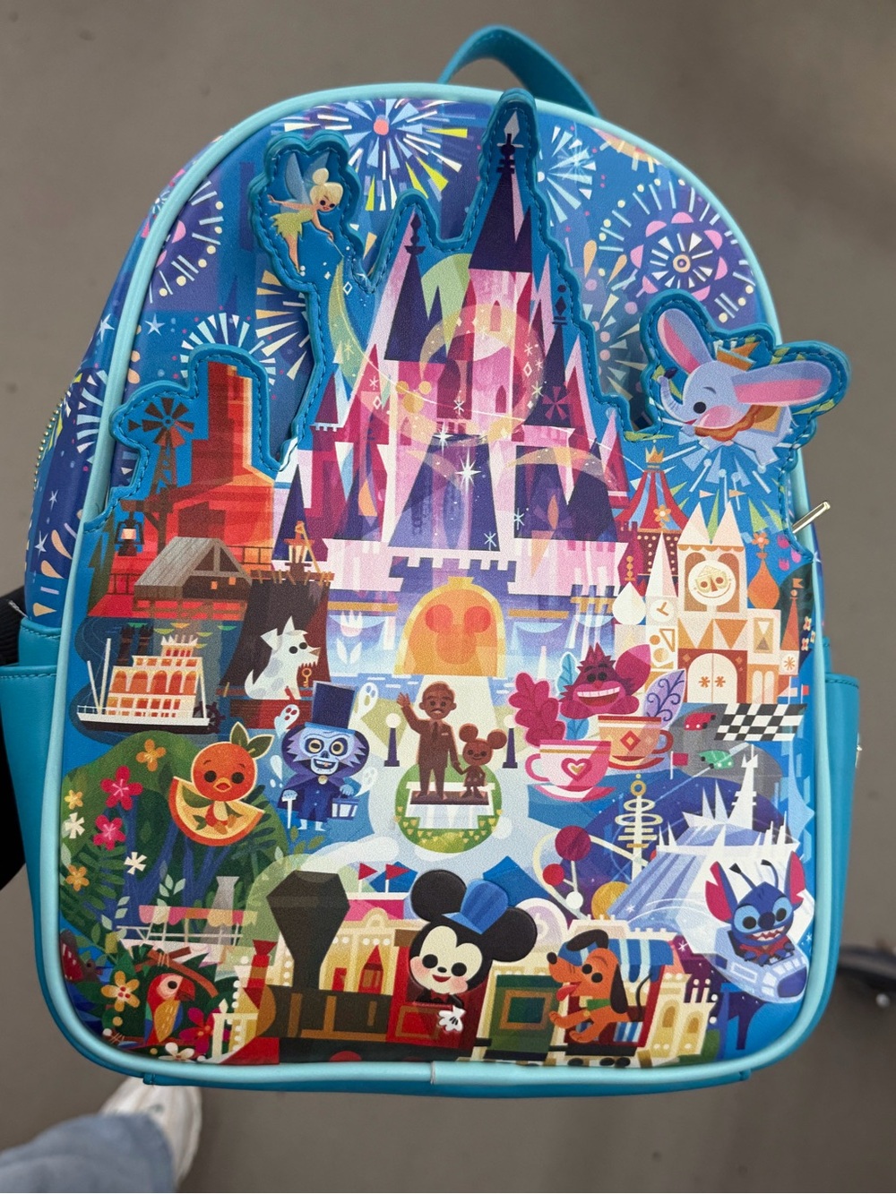 Loungefly Blue Multicolor Disney Castle Mini Backpack